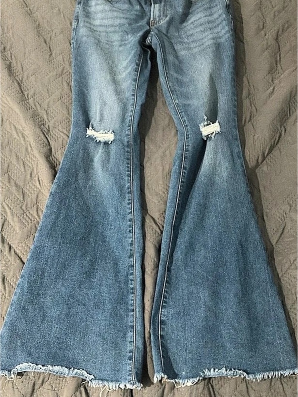 Simple Society Distressed Flare Jeans Blue Waist 1/25